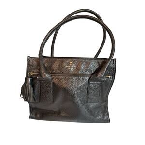 Kate Spade Women's Southport Avenue Oden Leather Tote Bag Black Travel Office